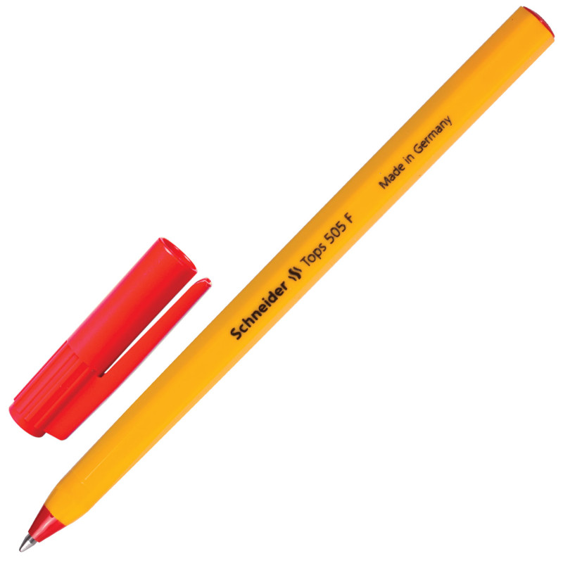 Ручка шариковая Schneider "Tops 505 F "толщина линии(красная,оранжевый корпус )(50шт/уп)